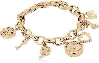 Anne Klein Women Premium Crystal Inlaid Gold Charm Bracelet