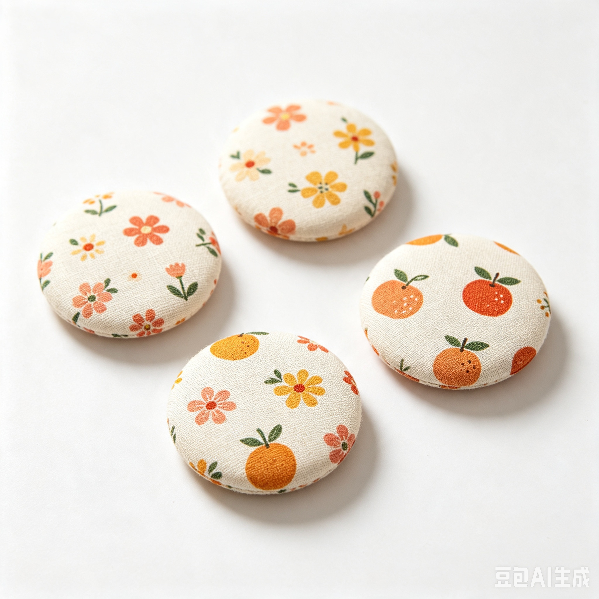 Printed fabric refrigerator magnet