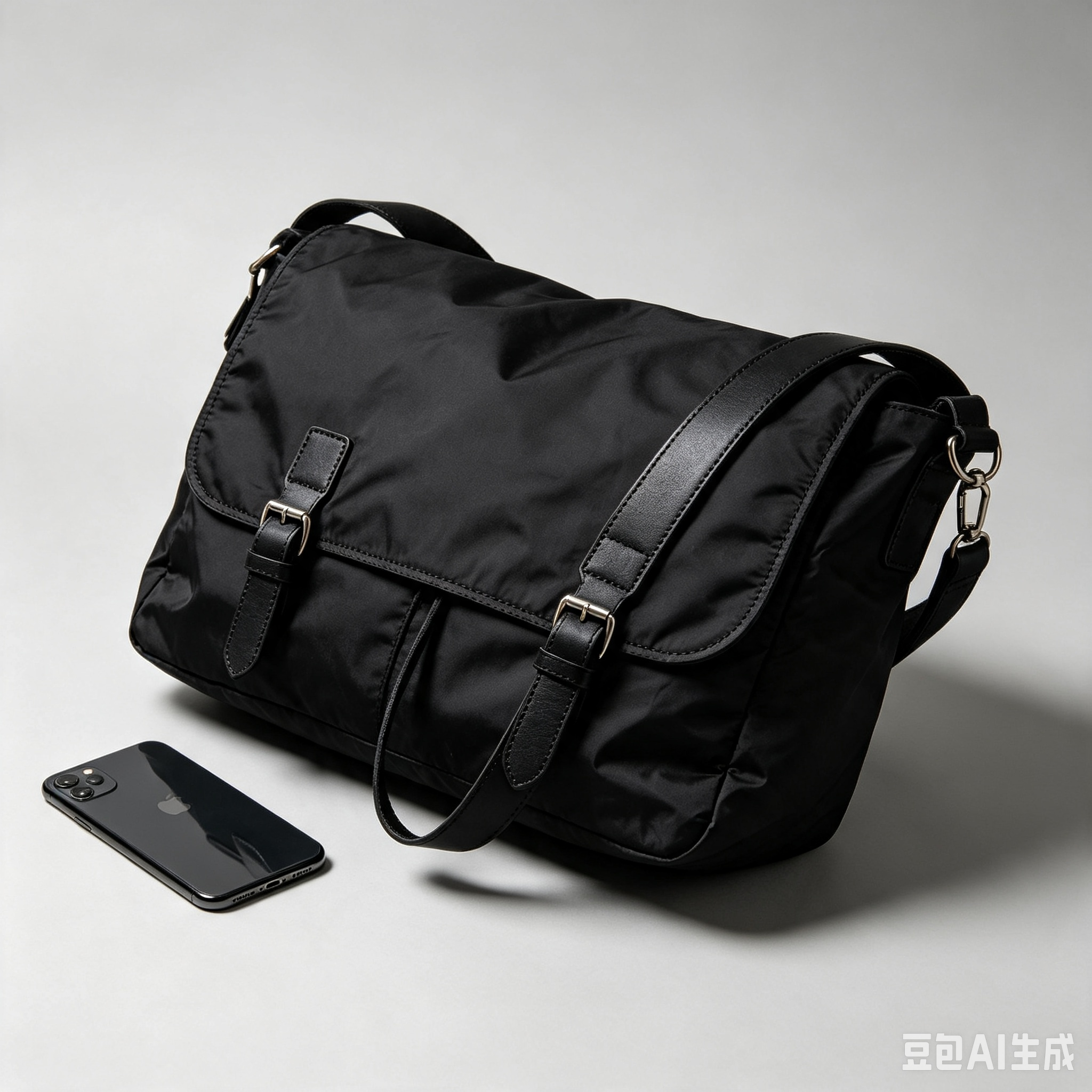 Prada Large Nylon and Leather Messenger Bag