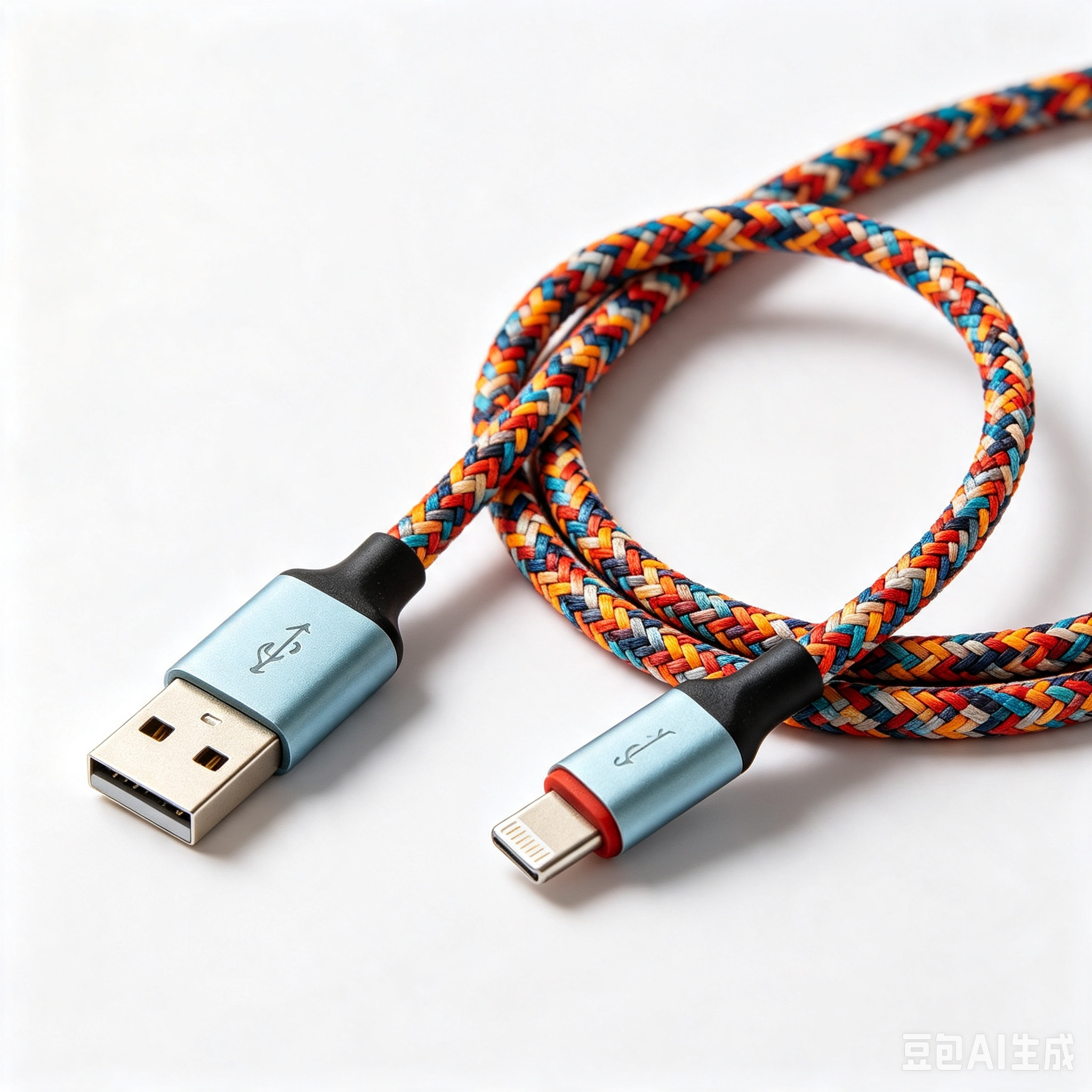 Braided short data cable