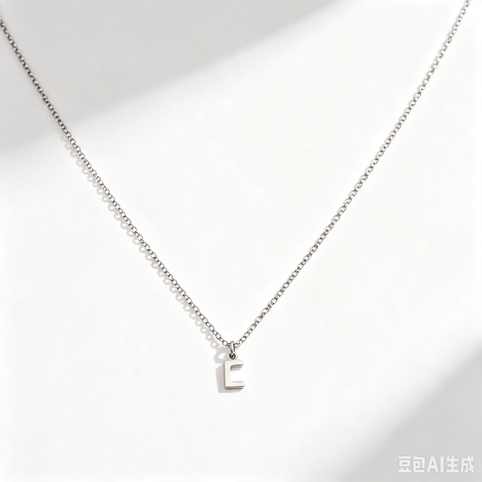 Stainless steel letter pendant necklace