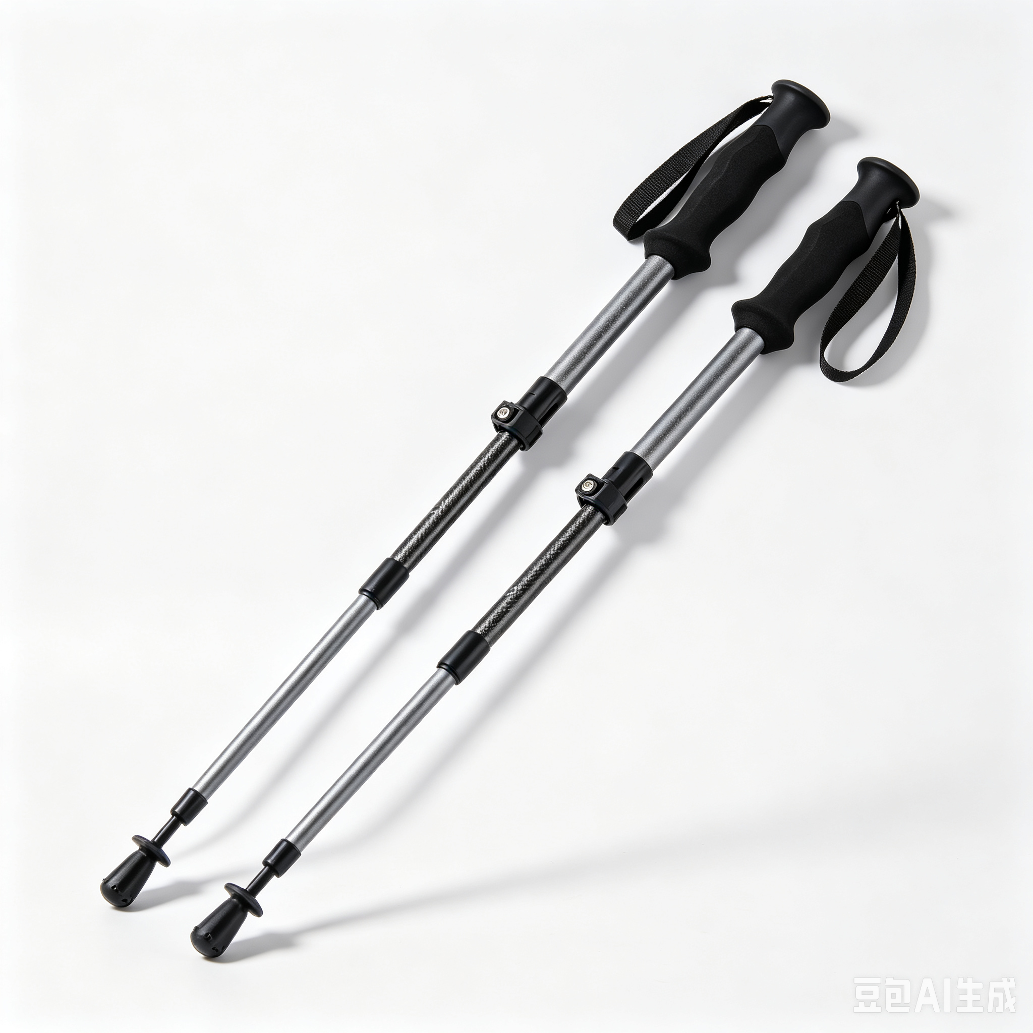Pair of carbon fiber telescopic trekking poles