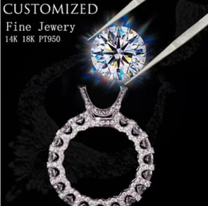 Custom Moissanite Ring, Personalized Jewelry Diamond Engagement Ring