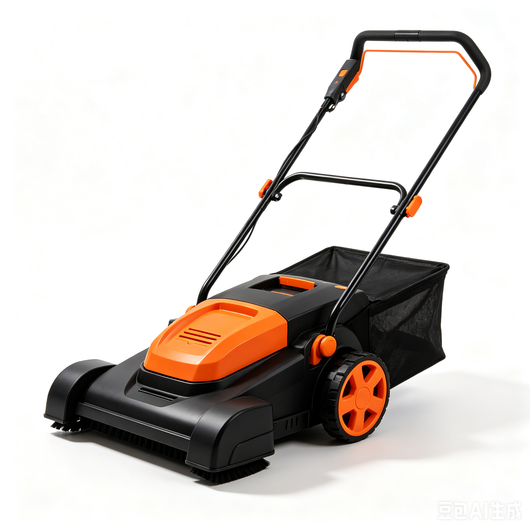 Small push-type leaf sweeper for gardens