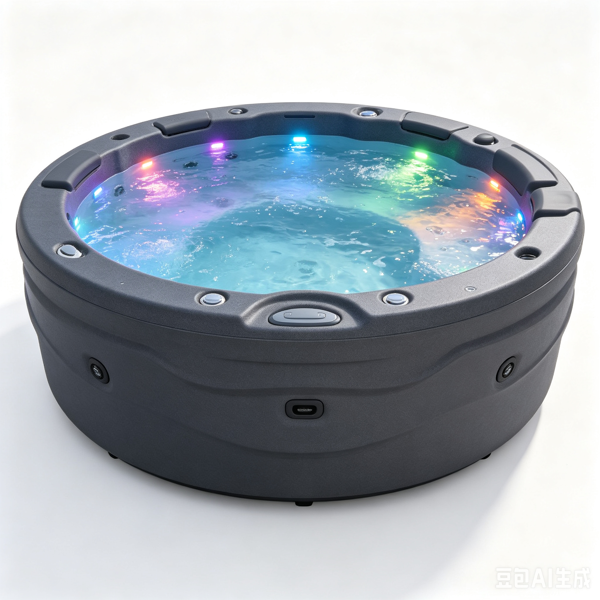 4-Person Roto-Molded Outdoor Hot Tub with LED Lights