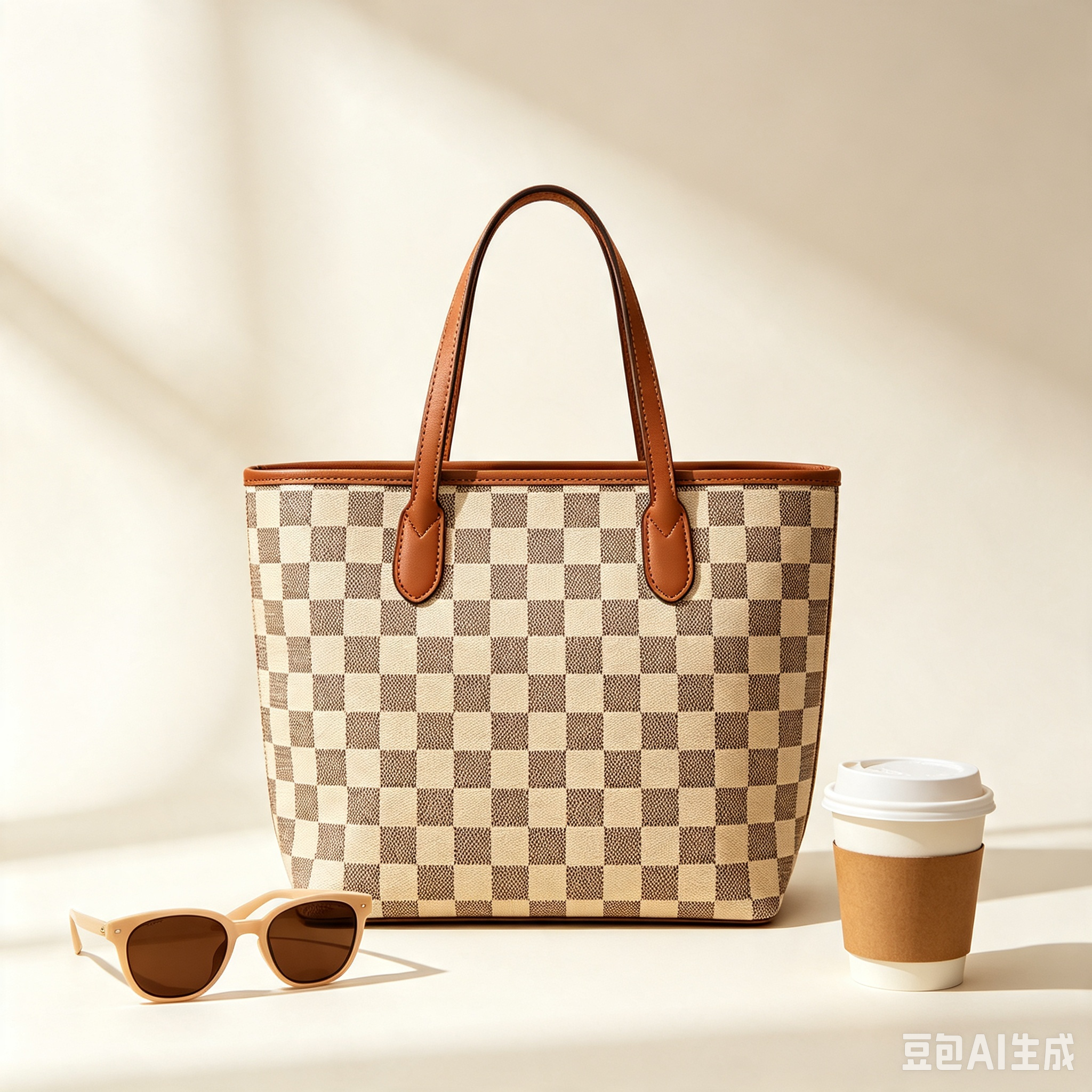 Burberry Medium Check Tote Bag for Commuting
