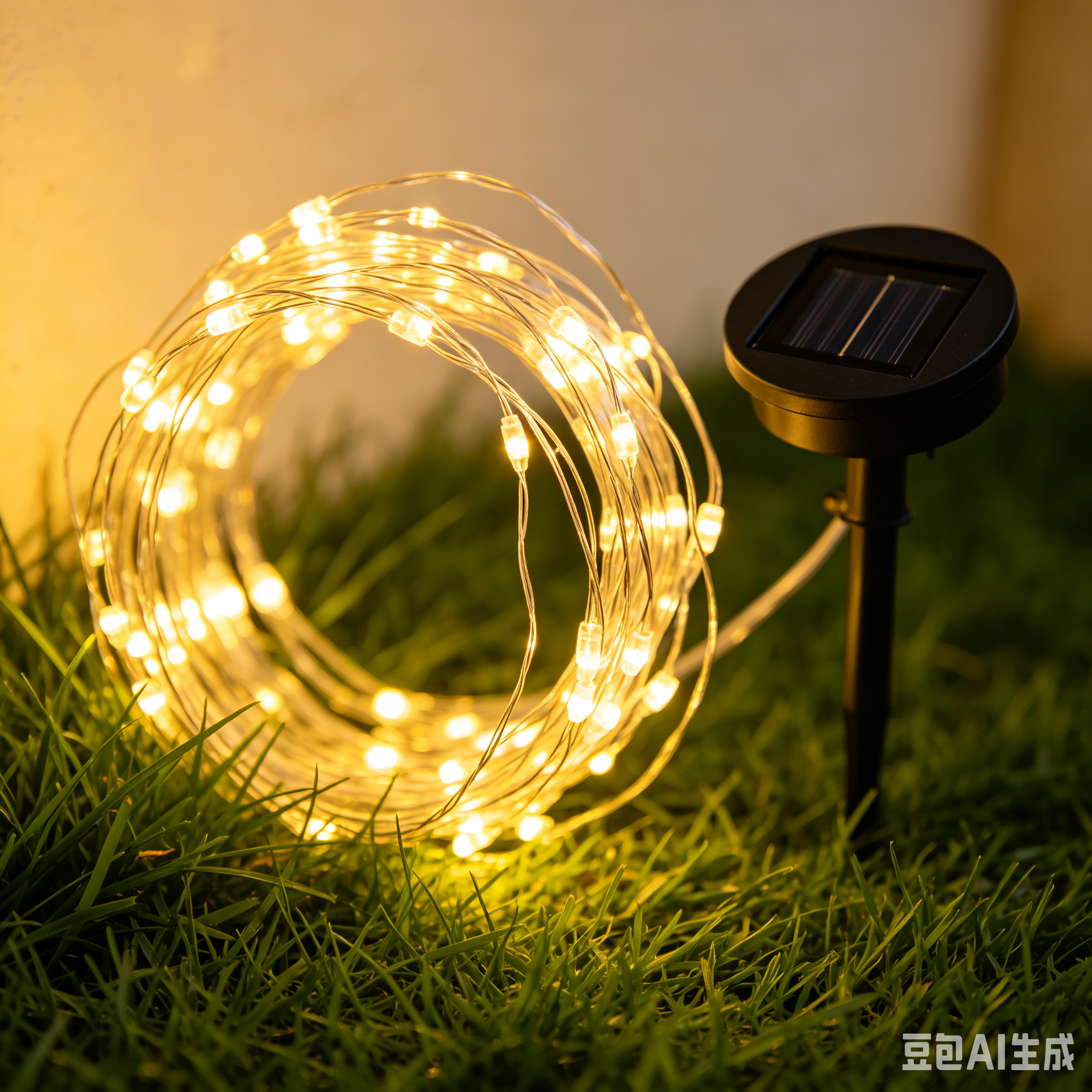 Outdoor solar garden string lights