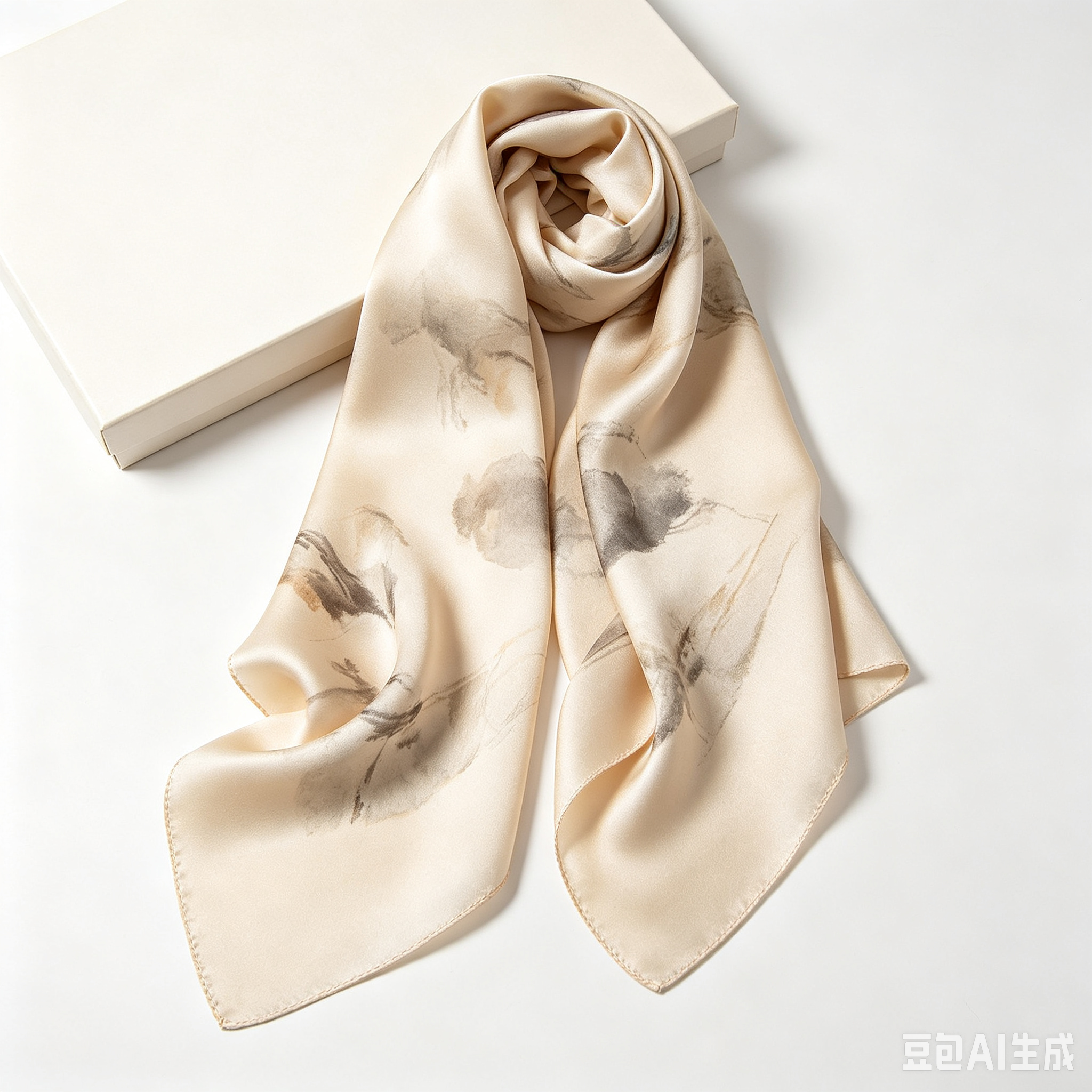 Heavyweight Printed Silk Long Scarf Gift Box