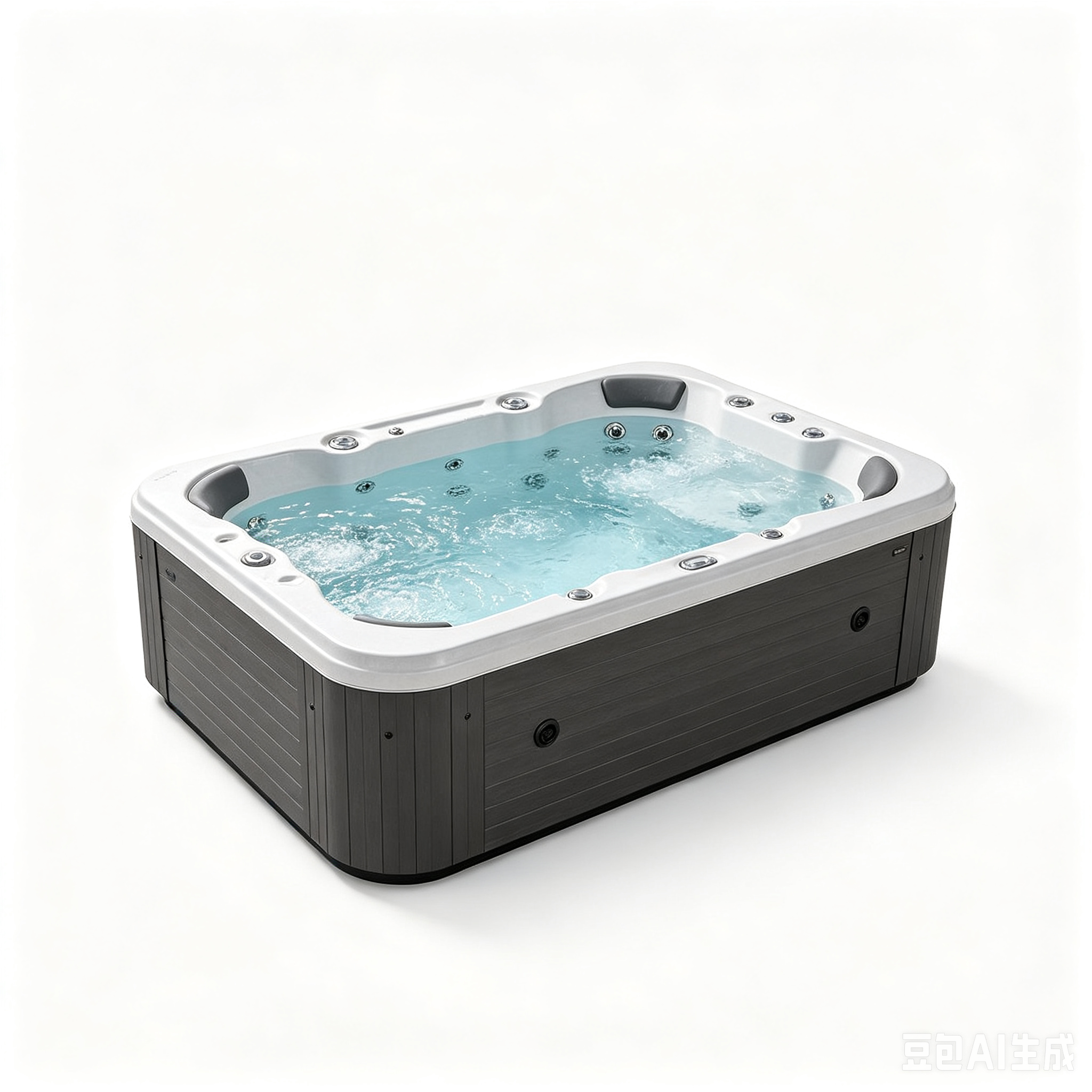 Rectangular 5-Seater Outdoor Massage Hot Tub 
