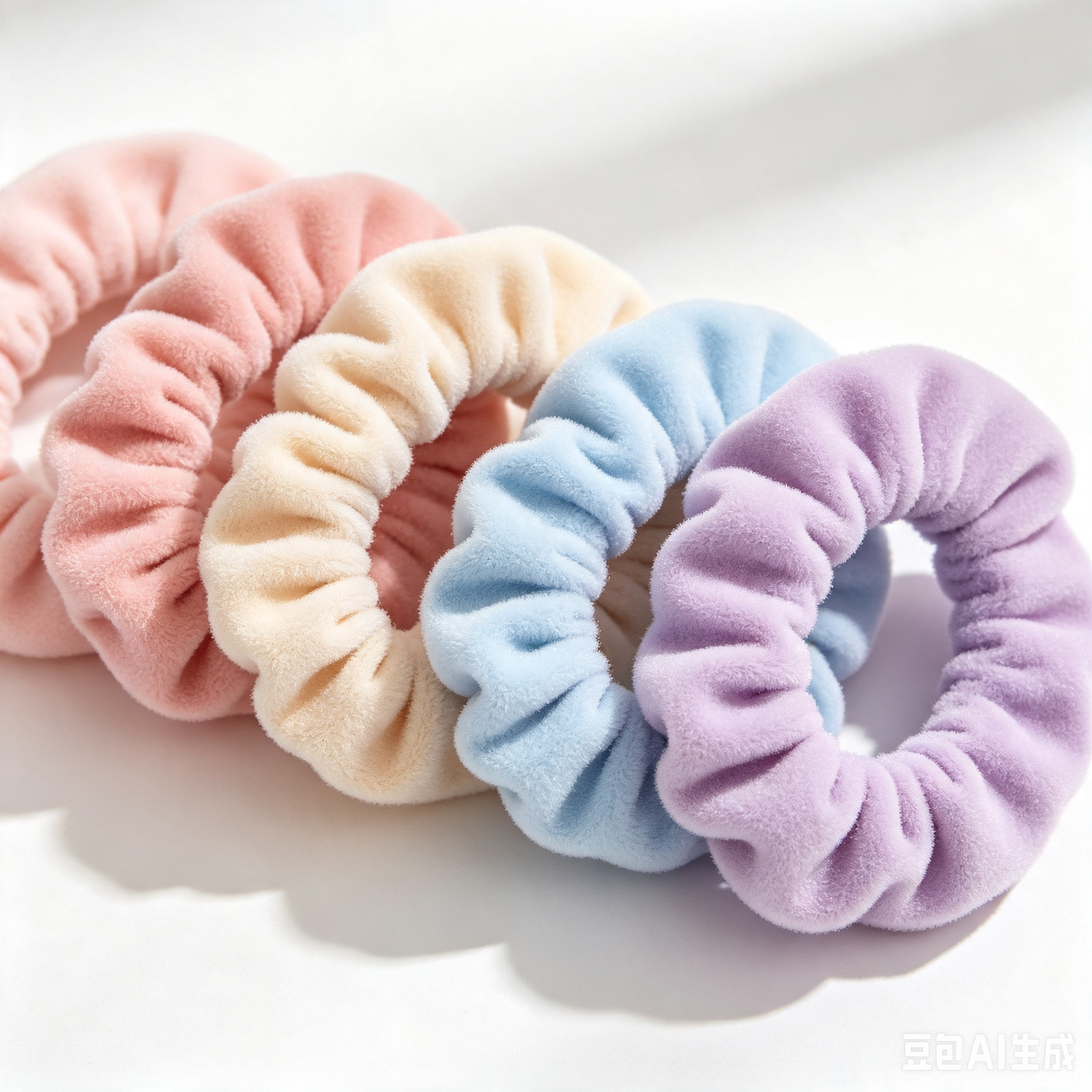 Set of Colorful Matte Hair Ties