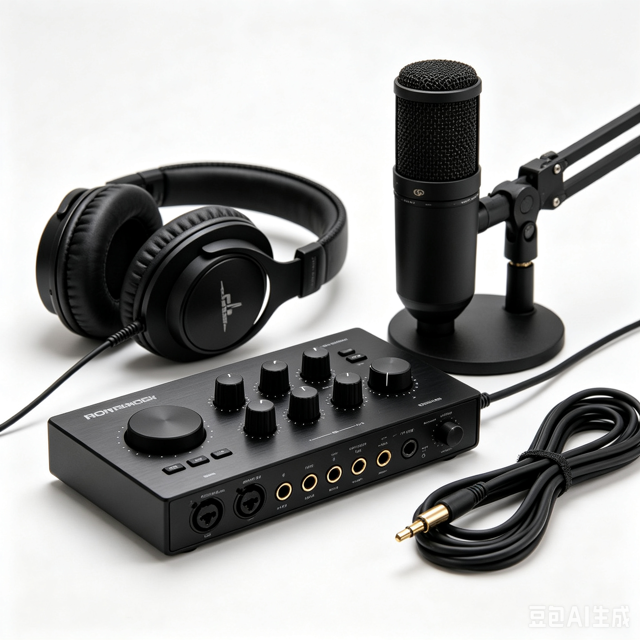 Professional Audio Interface + Studio Monitor Headphones Recording Bundle