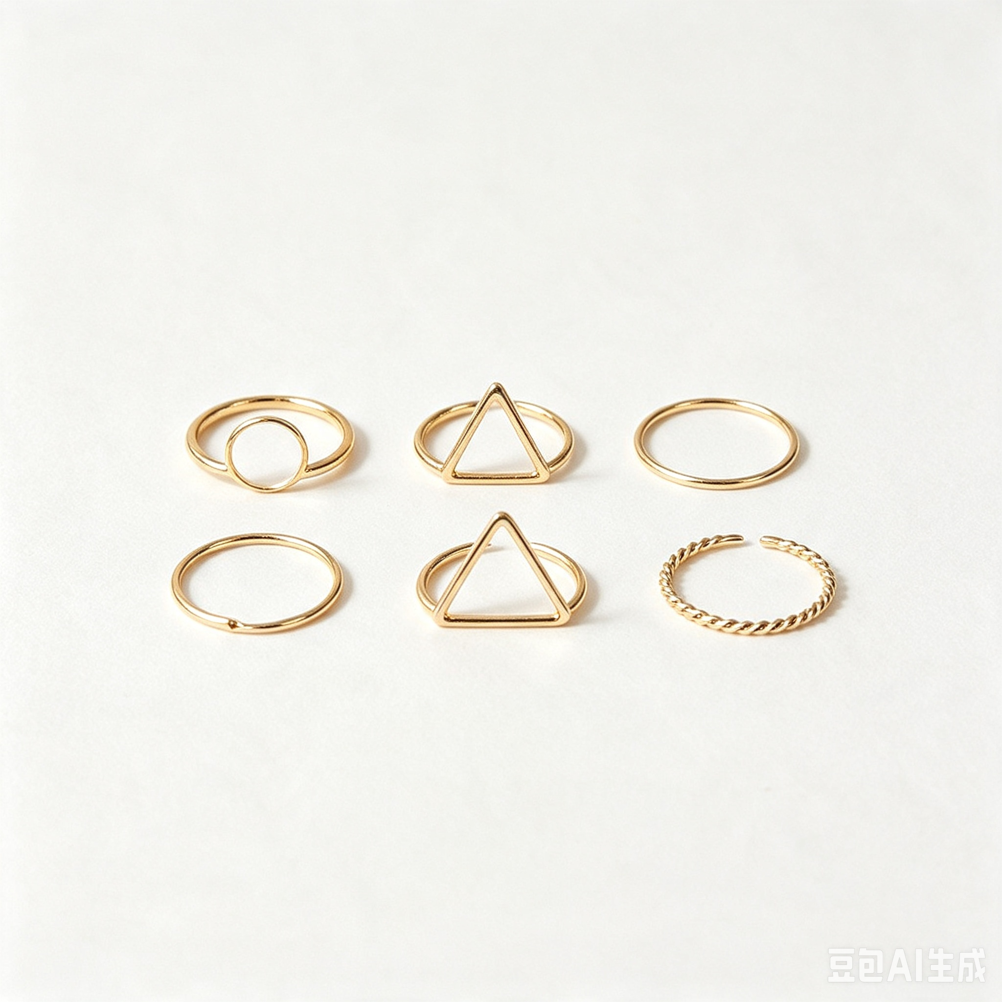 Mini Geometric Ring Set