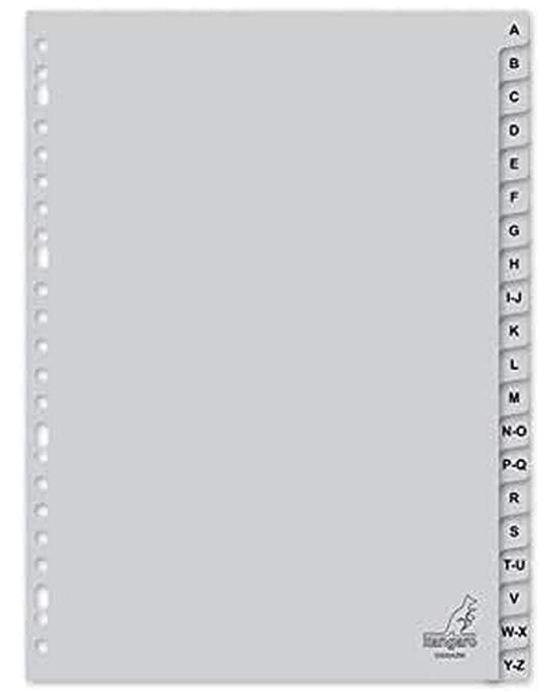 Kangaro A4 Alphabet Divider Tabs 20 Sections