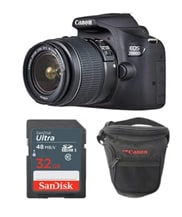 Canon EOS 2000D Digital SLR Camera Kit 32GB + Carrying Case (Black)