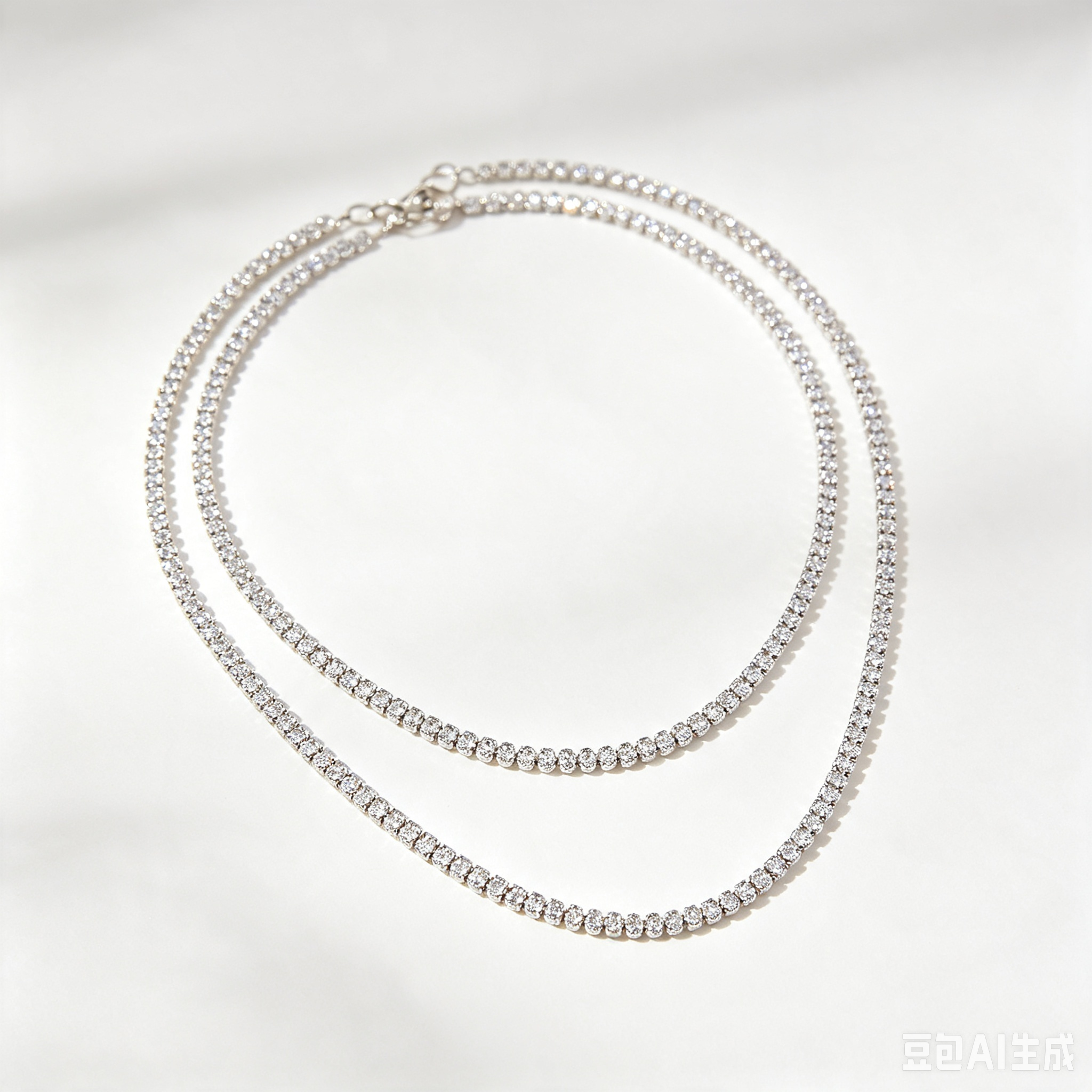 Multi-layer rhinestone collarbone necklace