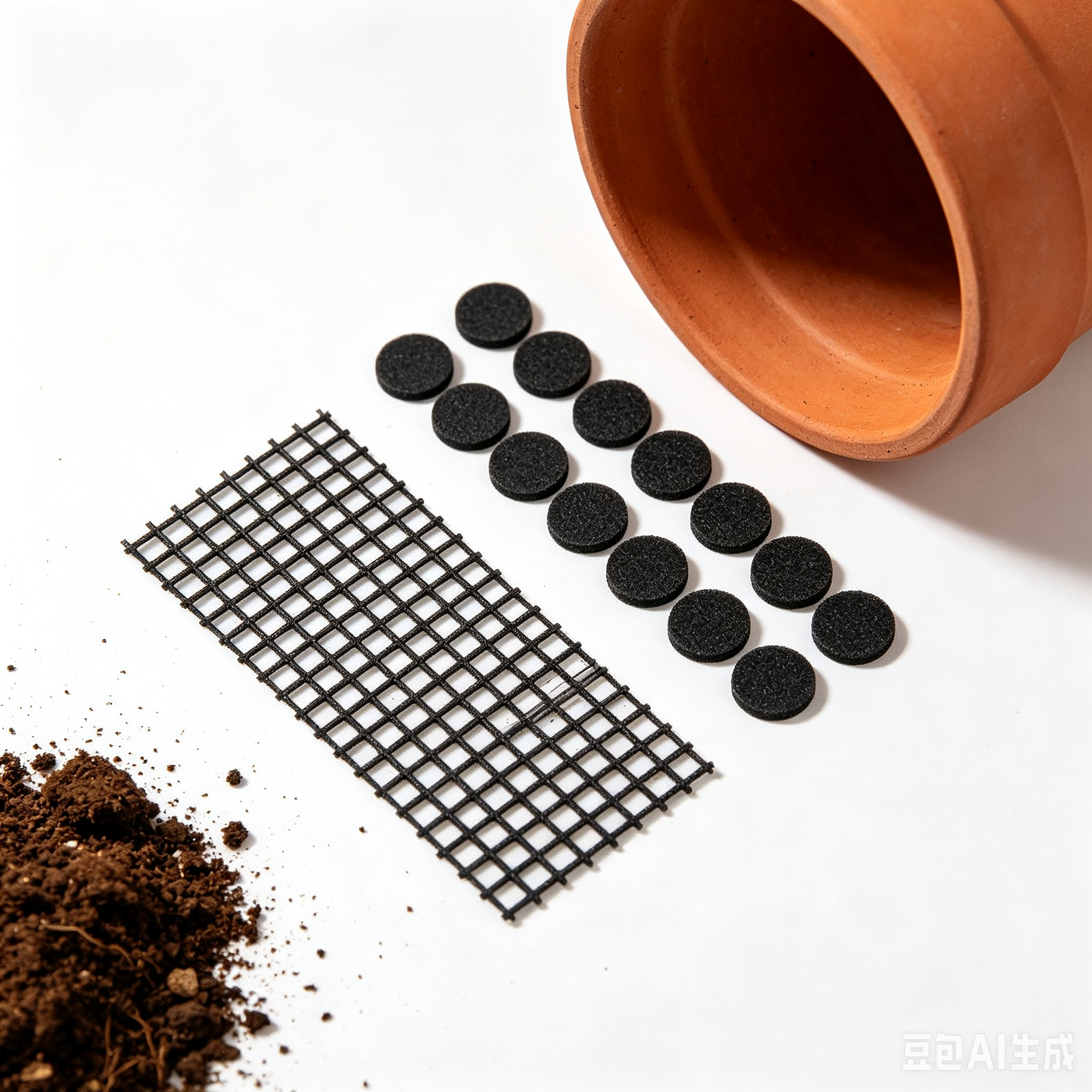 Set of Breathable, Water-Draining Mesh Pads for Flower Pot Bottoms