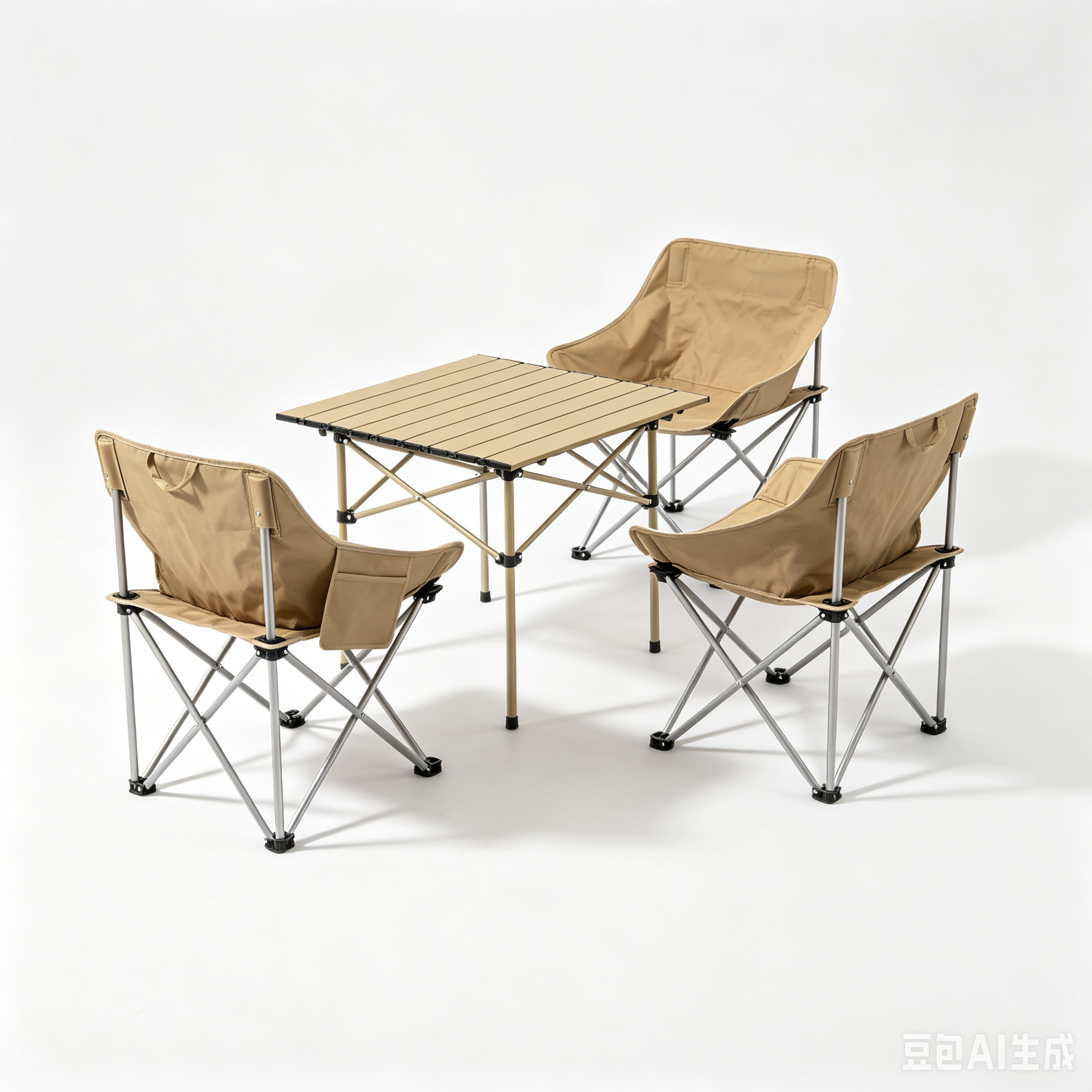 3-Piece Portable Folding Camping Table and Chair Set
