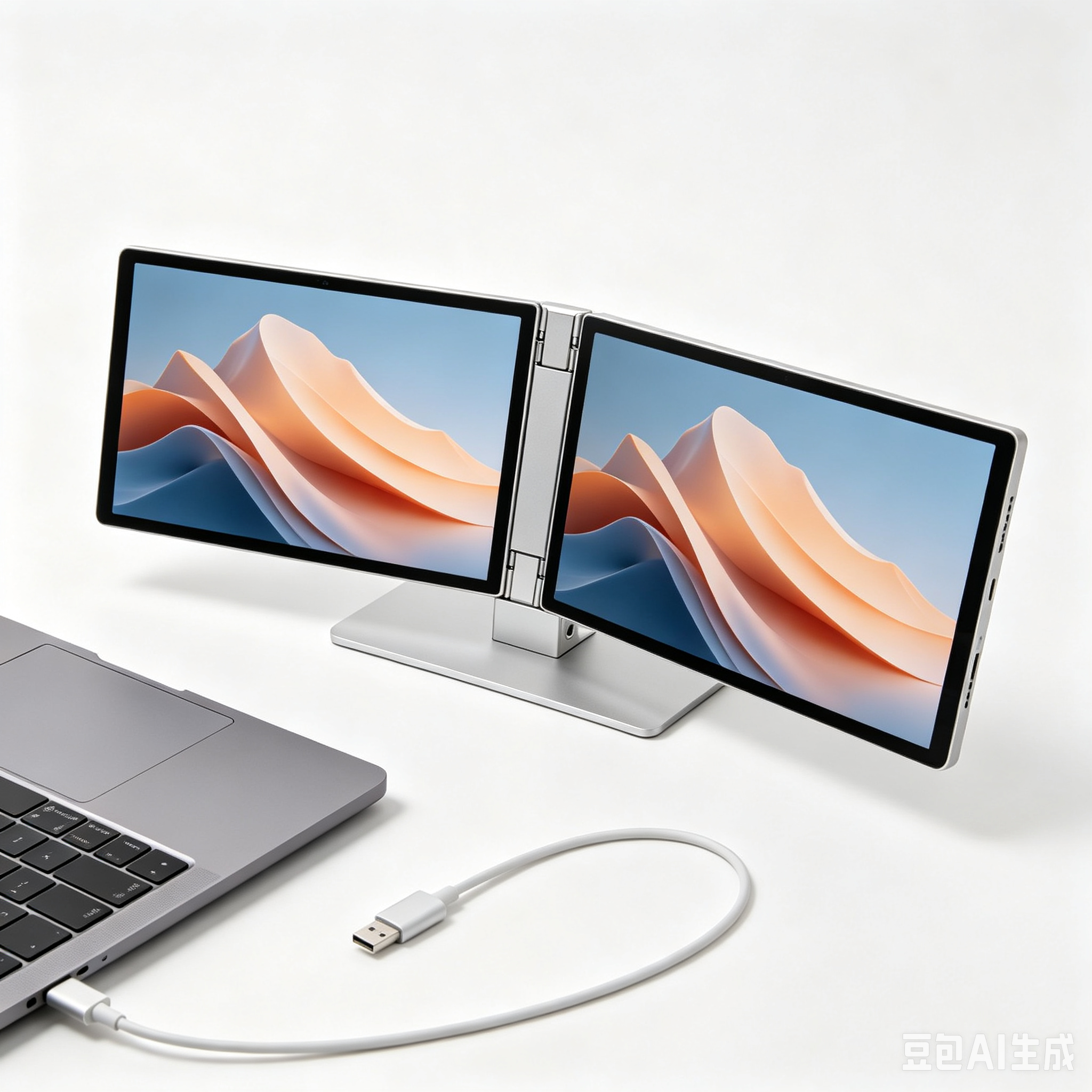 Portable Dual-Screen Foldable Monitor for Productivity