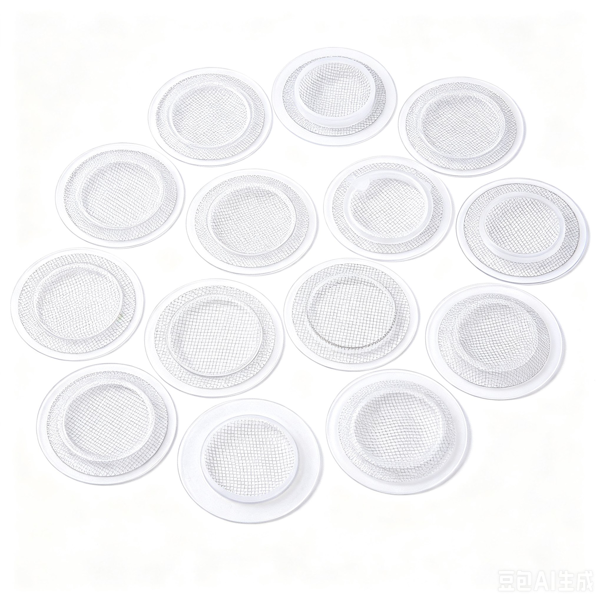 Bathroom floor drain hair-catching mesh